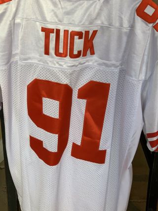 Justin Tuck 91 York Giants NFL Authentic Sewn Reebok Jersey Adult Size 56 2