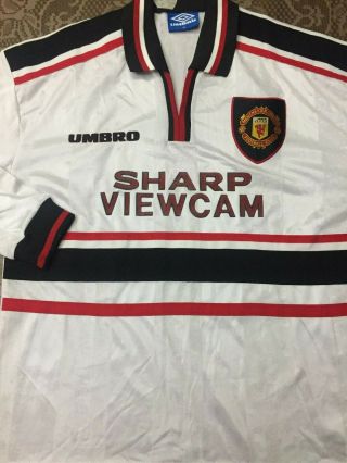 1997 1999 Manchester United Long Sleeve Away Football Soccer Shirt Jersey Medium