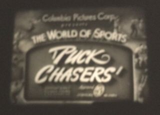 16mm B/w Film " Puck Chasers " 1940s Nhl Hockey Maple Leafs Rangers