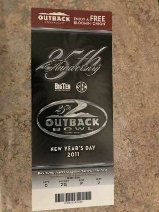 Penn State Outback Bowl Ticket,  Years Day 2011