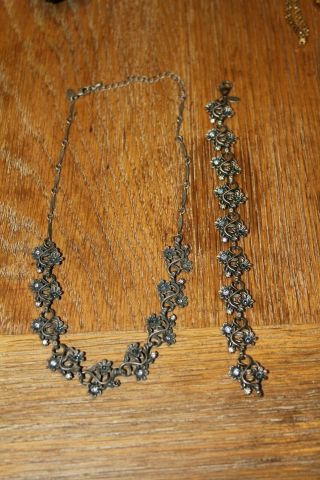 Vintage Park Lane Necklace and Bracelet Set Floral 2