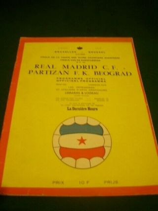 Vintage Real Madrid F.  C.  V Partizan Beograd 1966 Programme