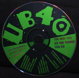 Ub40 - Way You Do The Things You Do - 2v - Virgin Prcd 3613 - Vintage 1989 Dj Cd Single