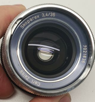 Vintage Skoparex 3.  4/35 7021836 35mm Carl Zeiss Lens For Icarex 35mm