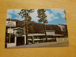 Vintage Postcard Blue Waters Motel South Lake Tahoe California Highway 50