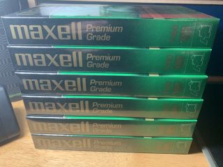 6 Maxell Premium Grade 8 Hours T - 160 Vhs Video Cassette Tapes Blank