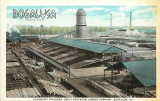 Vintage Postcard; Automatic Stackers,  Great Southern Lumber Co.  Bogalusa La