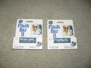 2 Vintage Ge Flash Bars - For Polaroid Sx - 70 Cameras - 20 Flashes