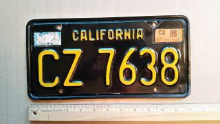 License Plate,  Black California,  1963,  Trailer,  Cz 7638