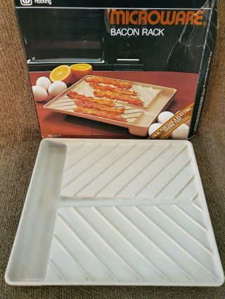 Vintage Anchor Hocking Microware Microwave Bacon Cooking Tray Rack
