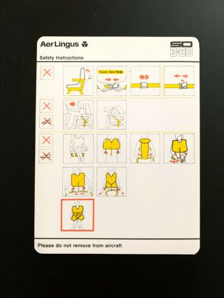 Safety Card Aer Lingus Shorts Sd 3 - 60