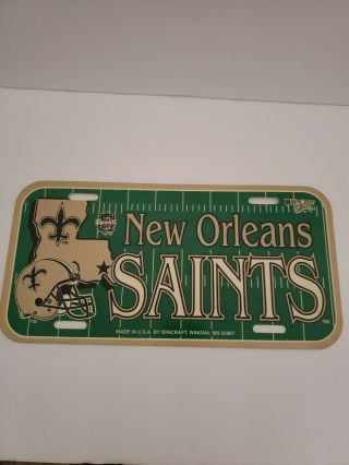 Orleans Saints License Plate Vintage