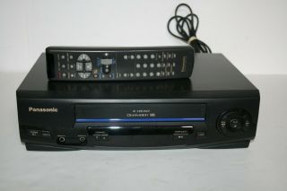 Panasonic Omnivision Vcr Vhs Player With Remote Pv - V4021 W0rks