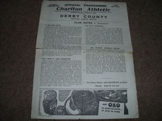 Vintage Football League South Charlton Athletic V Derby County 20th April 1946