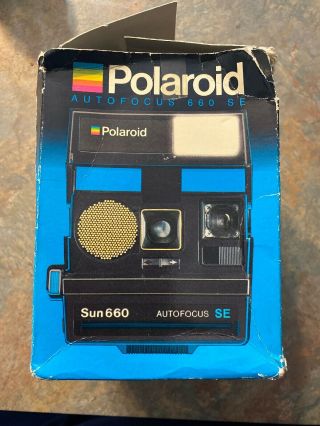 Vintage Polaroid Sun 660 Autofocus Se Camera With Box