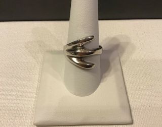 Vintage Mexico Silver 925 Stamped Tribal Style Heavy (7.  6g) Size 9 Ring