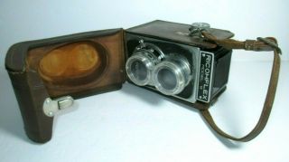 1953 Ricohflex Model Vi Tlr 80mm F/3.  5 Film Camera With Leather Case