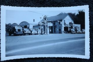 1960s Vintage Texaco Gas Station Photo Portville Ny Kayes Motor Sales Sign
