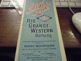Denver & Rio Grande Western Standard Gauge Timetable - December 1900