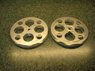 Vintage Aluminum 16mm Movie Film Reels / 400 Foot (7 Inch) With Cases Set Of 2