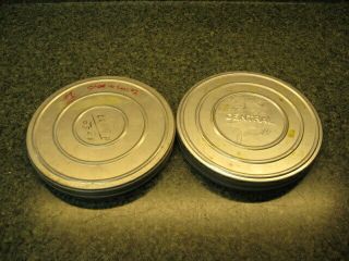 Vintage Aluminum 16mm Movie Film Reels / 400 Foot (7 inch) With Cases Set of 2 2