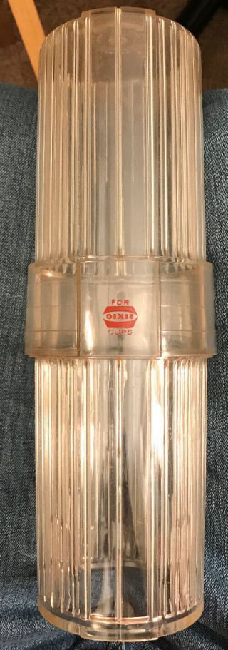 Vintage Dixie Cup Dispenser Plastic Tube Wall Mount 10” High