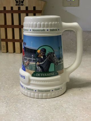 1993 Bay Meadows Limited Edition Seabiscuit Stein Ceramic Beer Mug 2