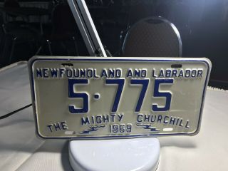 1969 Canada Newfoundland Labrador Mighty Churchill Licence Plate 5 - 775 Bl42