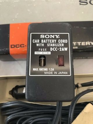 Vintage Sony Car Battery Cord DCC - 2AW For Sony CRF - 230,  CRF - 5100,  CRF - 150,  crf - 160 3