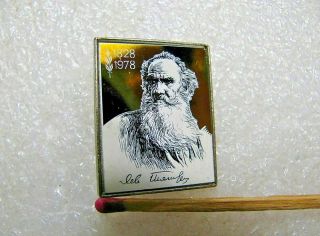 The Great Russian Writer Leo Tolstoy,  Vintage Pin Badges,  Pinback,  Ussr