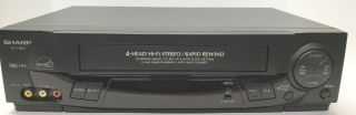Sharp Vcr Vc - H812u 4 - Head Hi - Fi Stereo Rapid Rewind Vhs Player/recorder