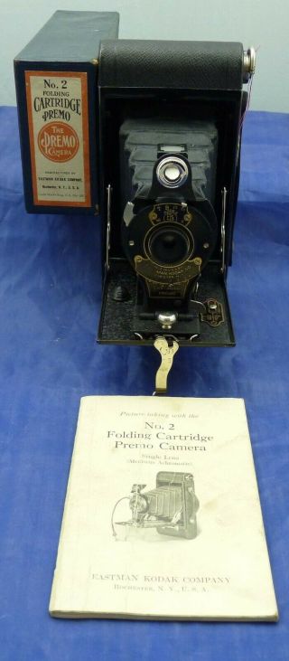 Vintage Kodak No.  2 Folding Cartridge Premo Camera With Book And Box C 95