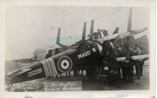 63457 Vintage Wwi Airplane Photo 1917 Uk Sopwith Tri,  Lt Chas Baker Ace 23 Kills