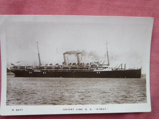 Orient Line S.  S.  " Otway " Vintage B&w R.  P.  Postcard / P.  O.  B.  C.  1910 