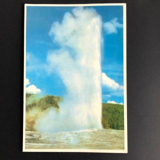 Old Faithful Geyser Yellow Stone National Park California Vintage 90s Postcard