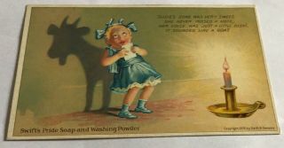 Vintage 1909 Adv.  Postcard - Swift’s Pride Soap Shadow Animal - Susie’s Song