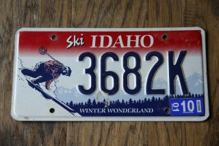 2001 Idaho License Plate Ski Idaho Winter Wonderland Skier Graphic