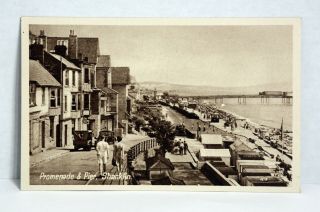 Shanklin (isle Of Wight) Promenade & Pier - Vintage Postcard.  Unposted