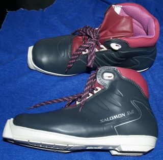 Vintage 1989 Salomon Sr 3.  1 Sns Anthracite Cross Country Ski Boots Size Eu 39