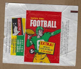 1960 Topps Football Five Cent Wax Wrapper