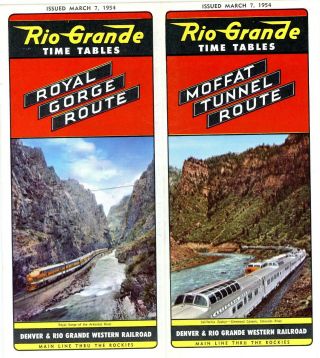 Denver & Rio Grande Western Rr System Passenger Time Table March 7,  1954 - 17 Pg