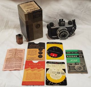 Vintage Kodak Kodex No.  1 35mm Camera & Anastigmat F5.  6 Lens Box Guides Film