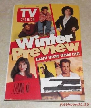 Vintage 1995 January 21 - 27 Tv Guide - Winter Preview On The Cover