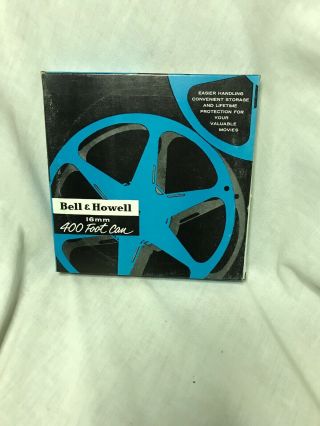 Bell & Howell 16mm 400 Foot Aluminum Film Can W/ 400’ B&h Film Reel Set