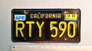 License Plate,  Black California,  1963,  Passenger,  Rty 590