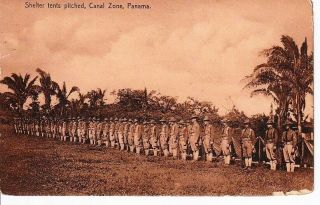 Vintage Postcard Military Soldiers Panama Canal Zone Maduro 5879
