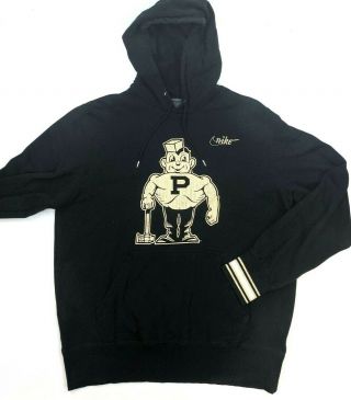 Nike Purdue University Boilermakers Hoodie Sweatshirt Large Purdue Pete Logo