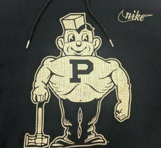 Nike Purdue University Boilermakers Hoodie Sweatshirt Large Purdue Pete Logo 2