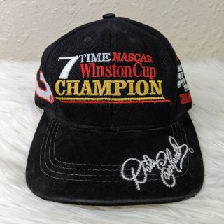 Vtg Dale Earnhardt Sr 7 Time Nascar Winston Cup Champion Hat Strapback Cap Black
