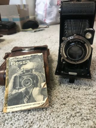 Vintage Voigtlander Bessa Compur Folding Camera 1:4,  5 F=11 Cm W/ Instructions